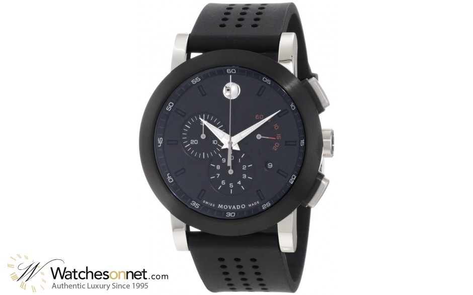 Movado Museum  Quartz Men's Watch, Stainless Steel, Black Dial, 606545