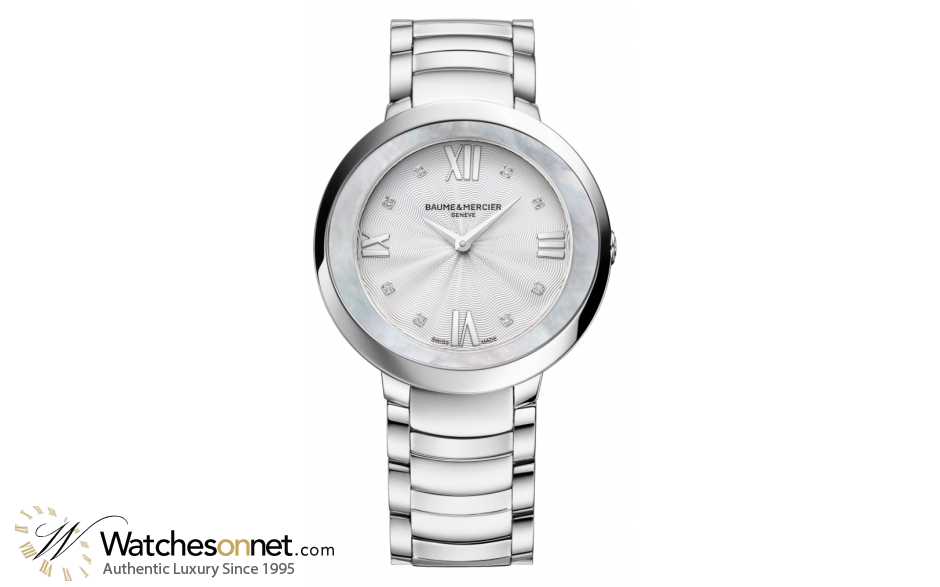 Baume & Mercier Promesse  Quartz Women's Watch, Stainless Steel, Silver & Diamonds Dial, MOA10178