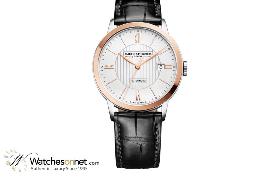 Baume & Mercier Classima  Automatic Men's Watch, Steel & 18K Rose Gold, Silver Dial, MOA10216
