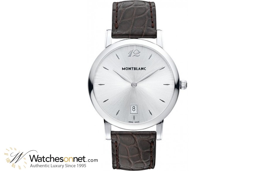 Montblanc Star Classique Date  Quartz Men's Watch, Stainless Steel, Silver Dial, 108770