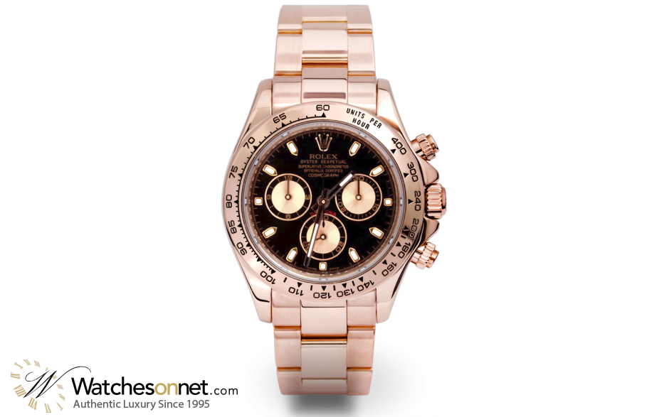 Rolex Cosmograph Daytona  Automatic Men's Watch, 18K Rose Gold, Black Dial, 116505-BLK