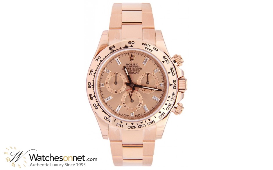 Rolex Cosmograph Daytona  Automatic Men's Watch, 18K Rose Gold, Pink Dial, 116505-PNK