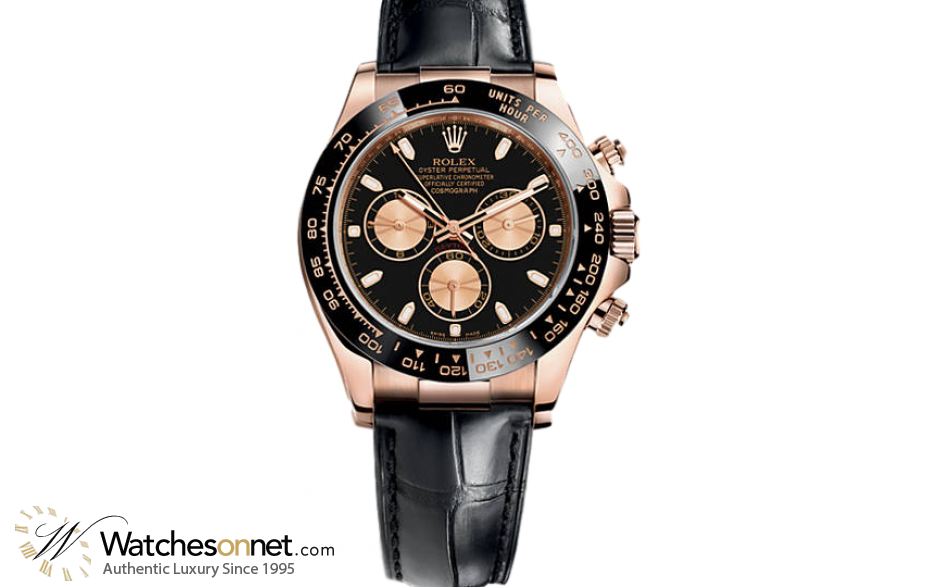 Rolex Cosmograph Daytona  Automatic Men's Watch, 18K Rose Gold, Black Dial, 116515LN-BLK