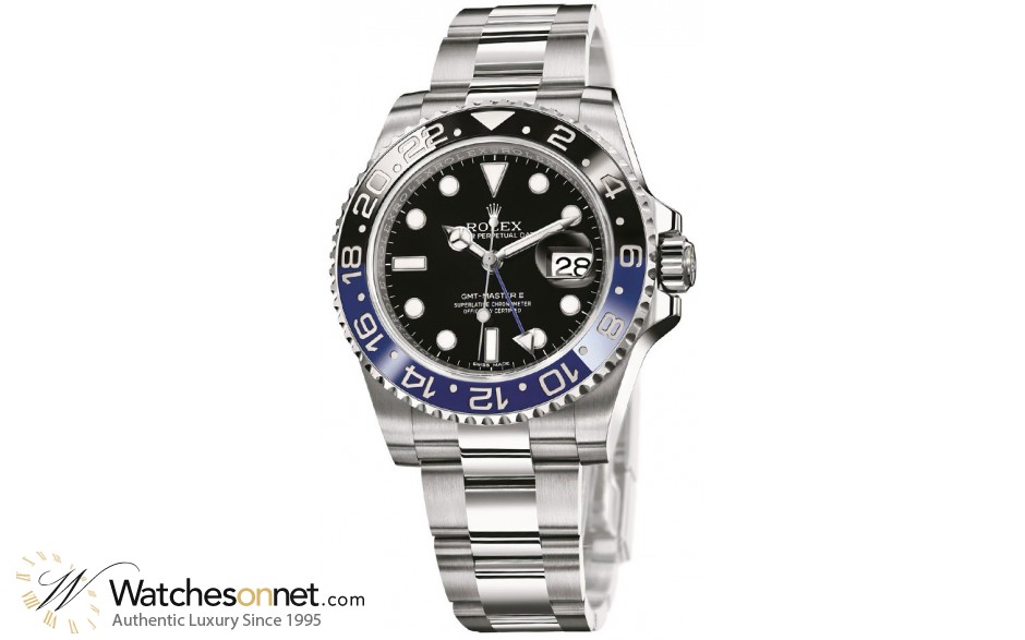 Rolex GMT-Master II  Automatic Men's Watch, Stainless Steel, Black Dial, 116710BLNR