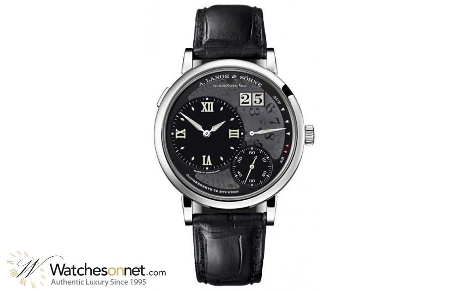 A. Lange & Sohne Grand Lange 1 Limited Edition  Manual Winding Men's Watch, Platinum, Black Dial, 117.035