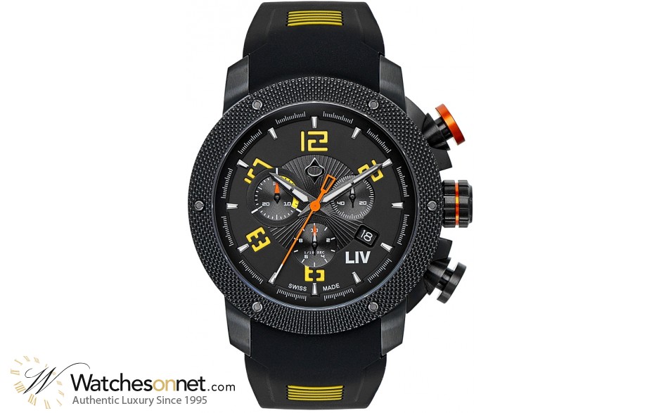 LIV Genesis X1  Chronograph Quartz Men's Watch, PVD Black Steel, Black Dial, 1210.45.13.SRB500