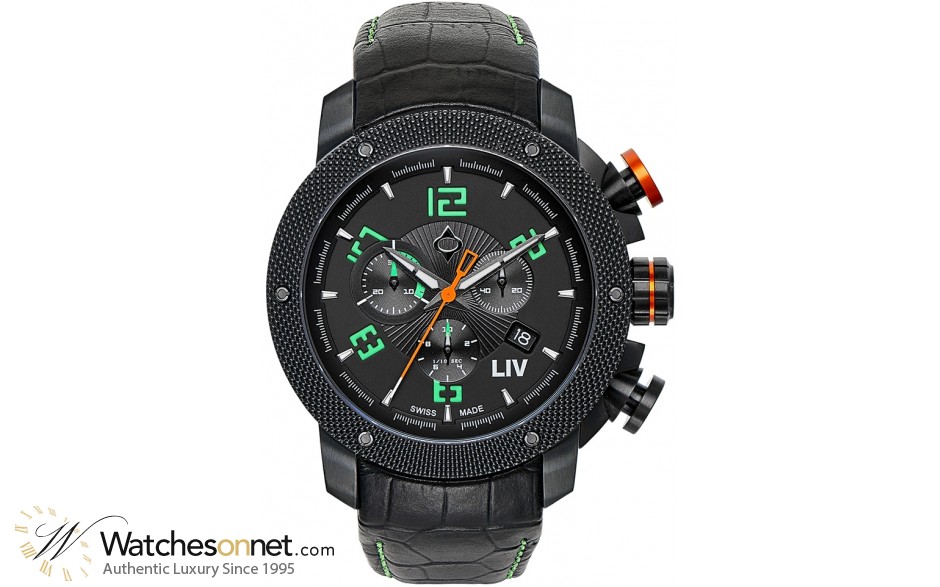 LIV Genesis X1 Limited Edition  Chronograph Quartz Men's Watch, PVD Black Steel, Black Dial, 1210.45.80.A400