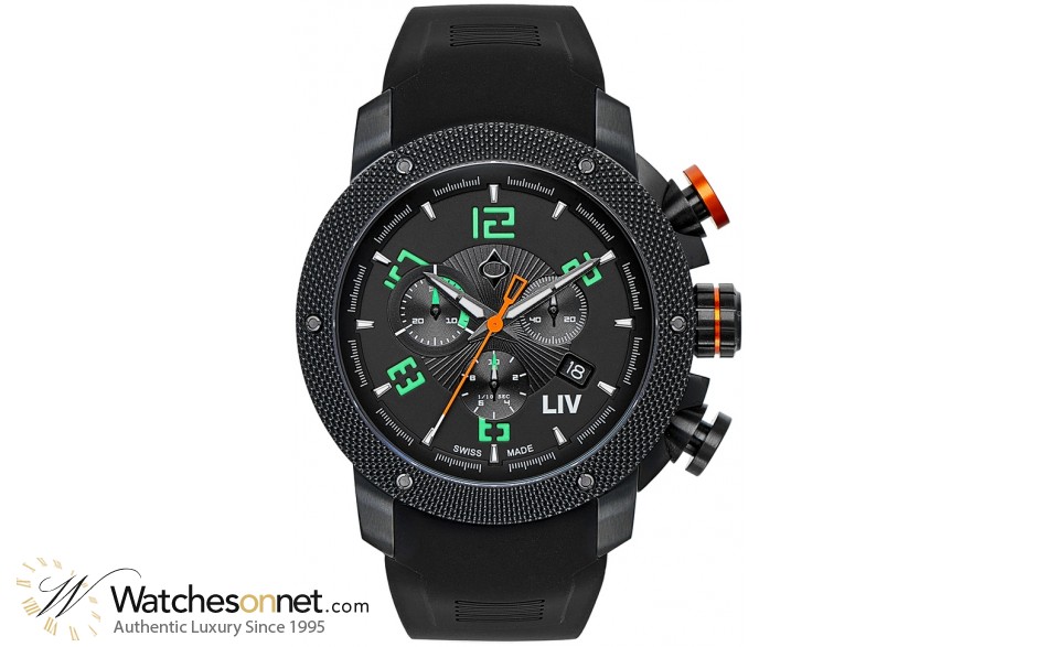 LIV Genesis X1 Limited Edition  Chronograph Quartz Men's Watch, PVD Black Steel, Black Dial, 1210.45.80.SRB200