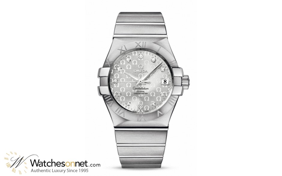 Omega Constellation  Automatic Men's Watch, Stainless Steel, Silver & Diamonds Dial, 123.10.35.20.52.002