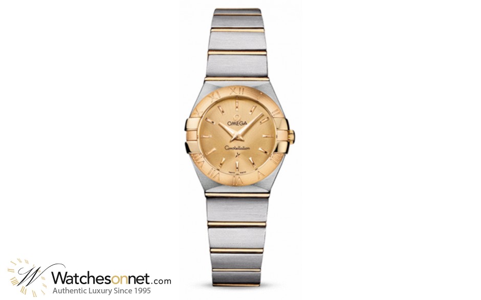 Omega Constellation  Quartz Small Women's Watch, 18K Yellow Gold, Champagne Dial, 123.20.24.60.08.001
