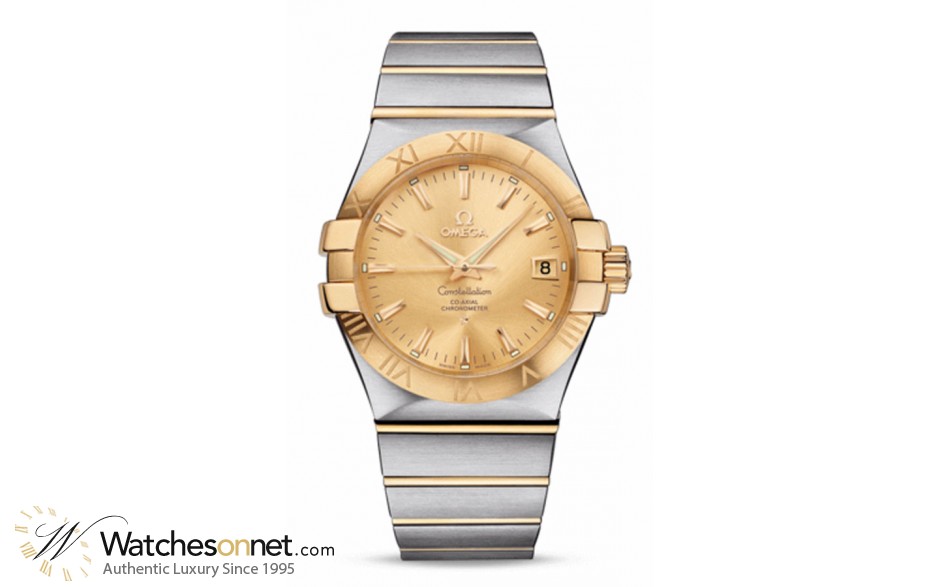 Omega Constellation  Automatic Men's Watch, 18K Yellow Gold, Champagne Dial, 123.20.35.20.08.001