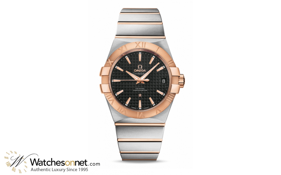 Omega Constellation  Automatic Men's Watch, 18K Rose Gold, Black Dial, 123.20.38.21.01.001