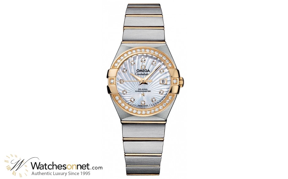 Omega Constellation  Automatic Women's Watch, 18K Yellow Gold, Mother Of Pearl & Diamonds Dial, 123.25.27.20.55.002