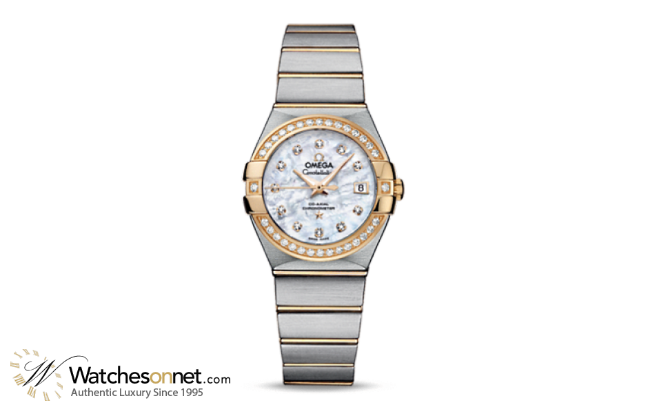 Omega Constellation  Automatic Women's Watch, 18K Yellow Gold, Mother Of Pearl & Diamonds Dial, 123.25.27.20.55.003