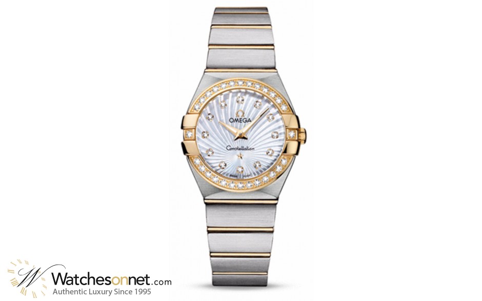 Omega Constellation  Quartz Women's Watch, 18K Yellow Gold, Mother Of Pearl & Diamonds Dial, 123.25.27.60.55.004
