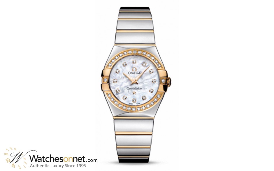 Omega Constellation  Quartz Women's Watch, 18K Yellow Gold, Mother Of Pearl & Diamonds Dial, 123.25.27.60.55.007