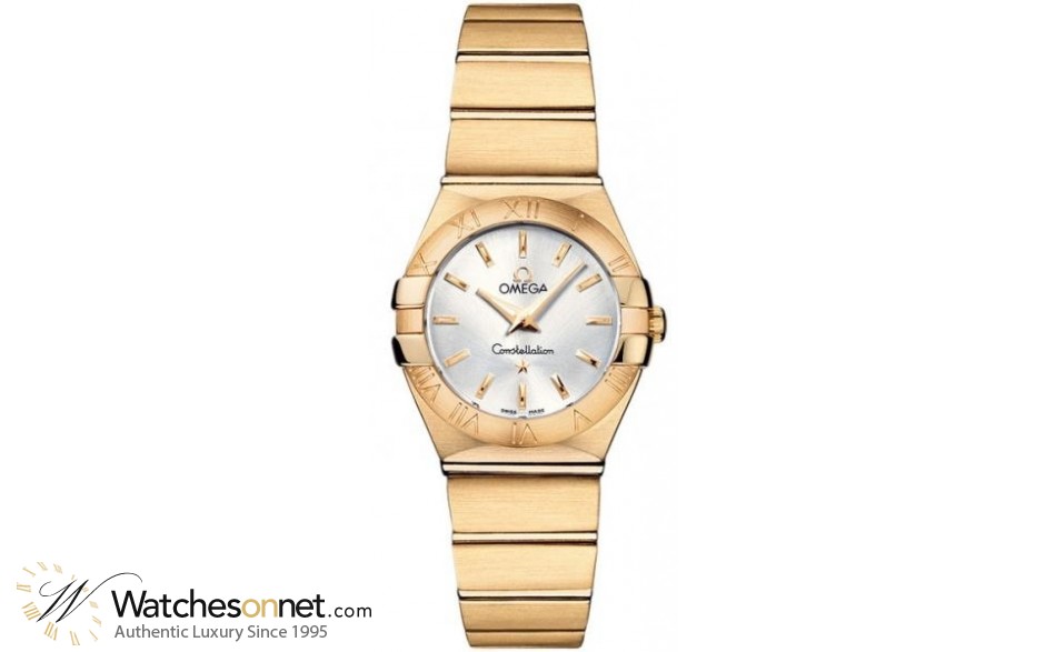 Omega Constellation  Quartz Small Women's Watch, 18K Yellow Gold, Silver Dial, 123.50.24.60.02.002