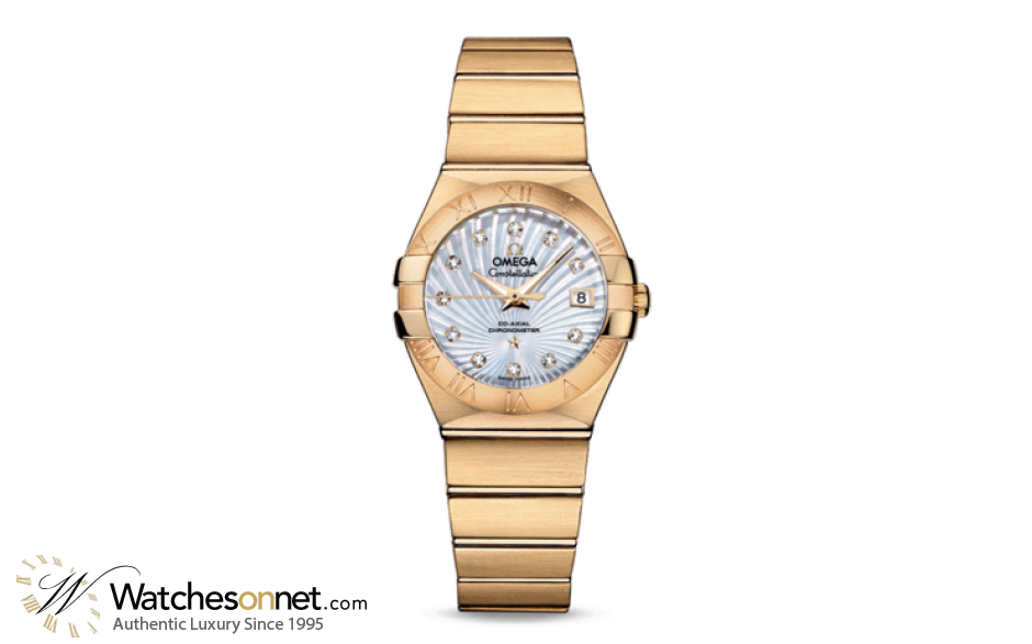 Omega Constellation  Automatic Women's Watch, 18K Yellow Gold, Mother Of Pearl & Diamonds Dial, 123.50.27.20.55.002