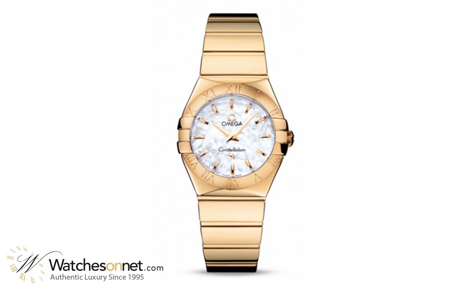 Omega Constellation  Quartz Women's Watch, 18K Yellow Gold, Mother Of Pearl Dial, 123.50.27.60.05.004