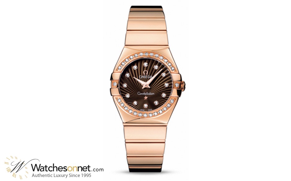 Omega Constellation  Quartz Women's Watch, 18K Rose Gold, Brown Dial, 123.55.27.60.63.002