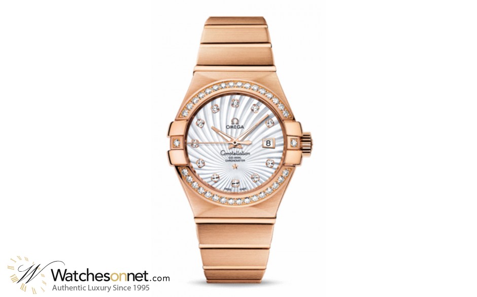 Omega Constellation  Automatic Women's Watch, 18K Rose Gold, Mother Of Pearl & Diamonds Dial, 123.55.31.20.55.001