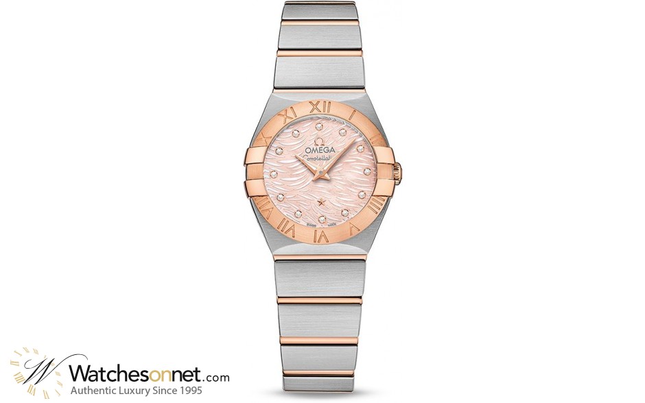 Omega Constellation  Quartz Women's Watch, Steel & 18K Rose Gold, Pink Dial, 123.20.24.60.57.003