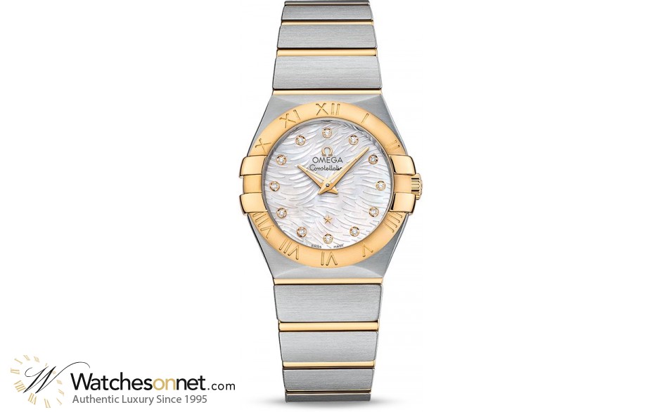 Omega Constellation  Quartz Women's Watch, Steel & 18K Yellow Gold, Mother Of Pearl Dial, 123.20.27.60.55.008
