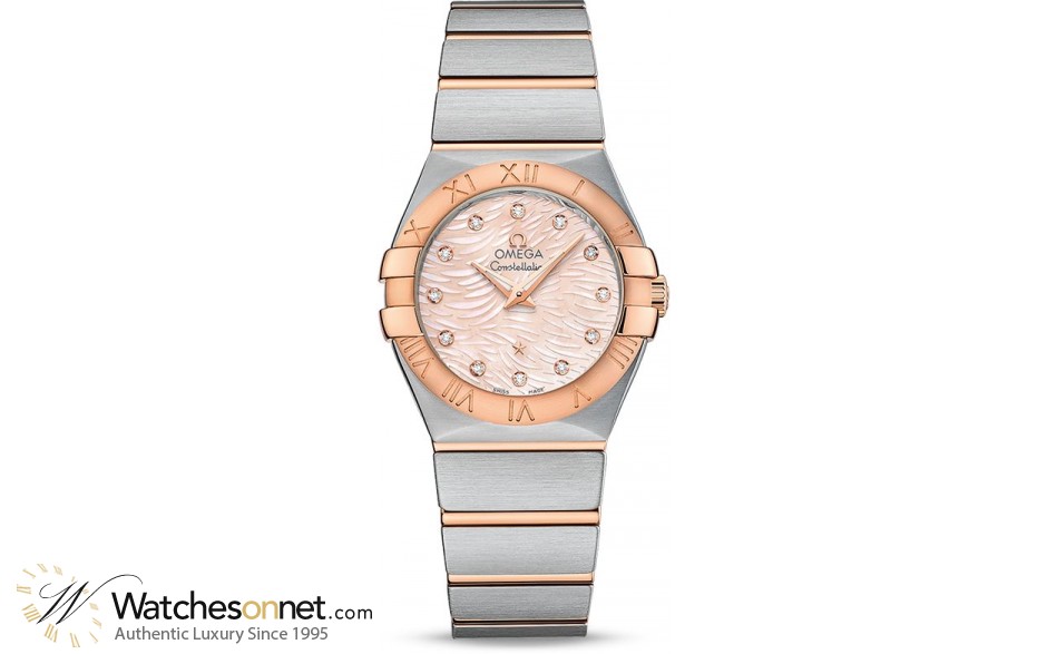 Omega Constellation  Quartz Women's Watch, Steel & 18K Rose Gold, Pink Dial, 123.20.27.60.57.004