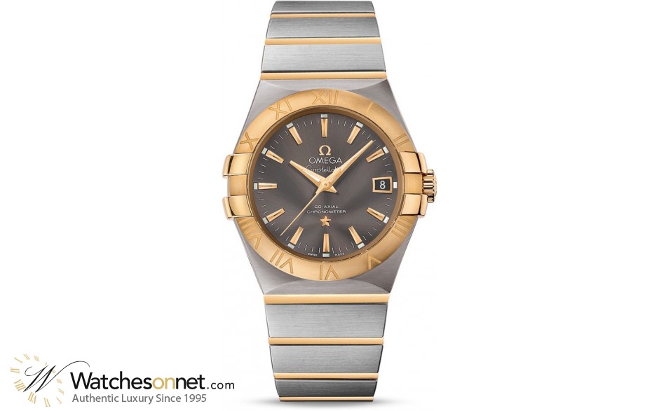 Omega Constellation  Automatic Men's Watch, Steel & 18K Yellow Gold, Grey Dial, 123.20.35.20.06.001
