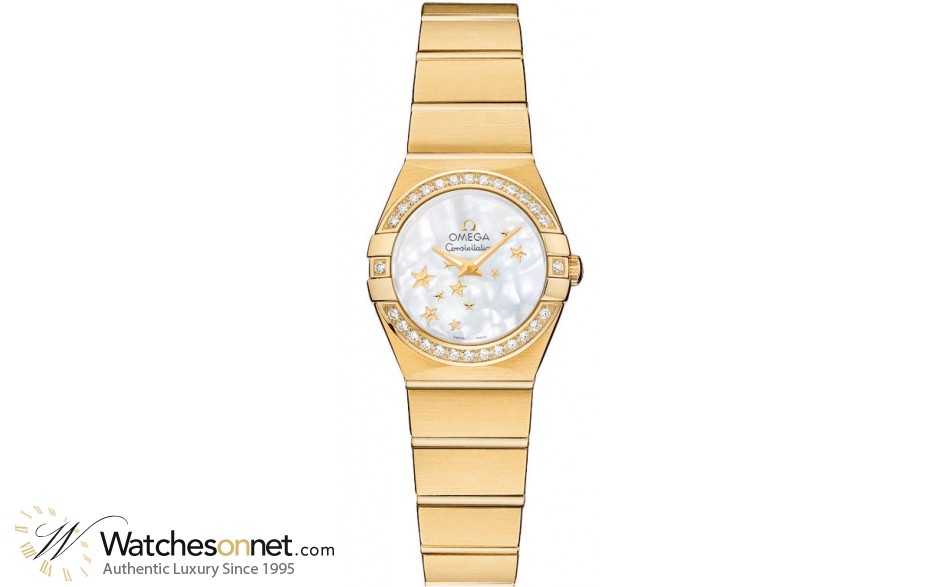 Omega Constellation  Quartz Women's Watch, 18K Yellow Gold, Mother Of Pearl Dial, 123.55.24.60.05.001