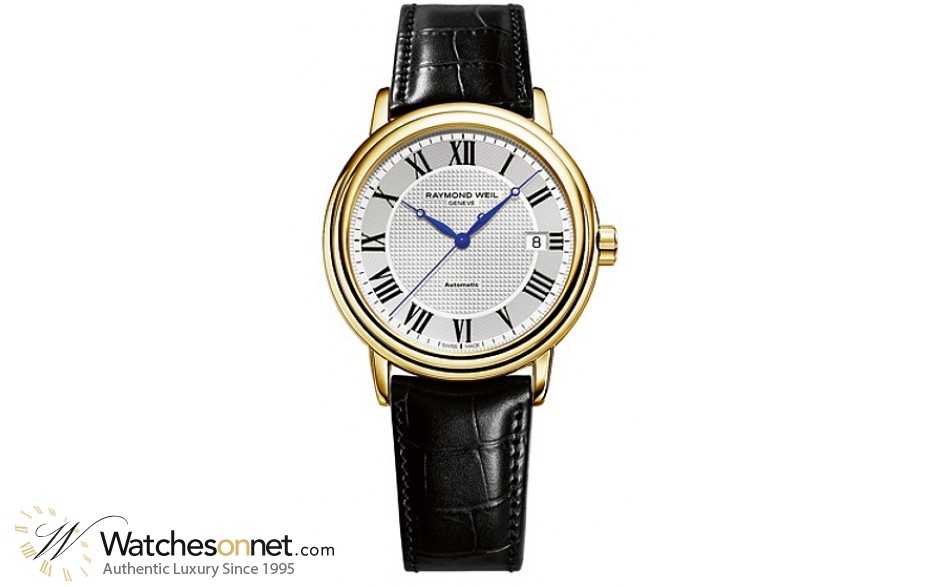 Raymond Weil Maestro  Automatic Men's Watch, 18K Yellow Gold, Silver Dial, 12837-G-00659
