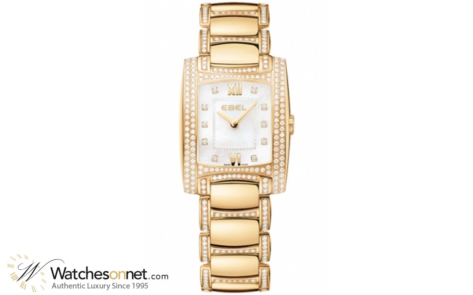 Ebel Brasilia Lady  Quartz Women's Watch, 18K Rose Gold, White Mother Of Pearl Dial, 1290088