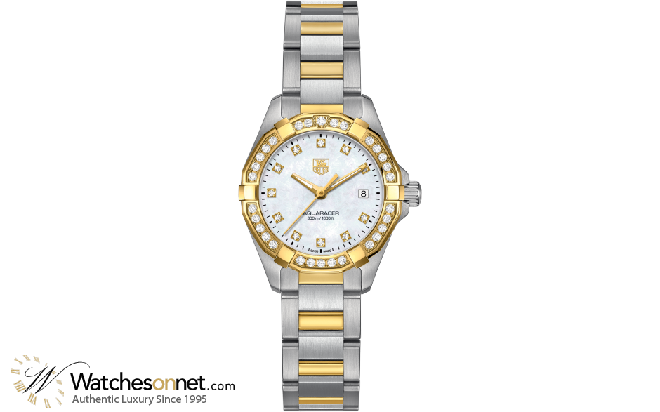 Tag Heuer Aquaracer  Quartz Women's Watch, Stainless Steel, Mother Of Pearl & Diamonds Dial, WAY1453.BD0922