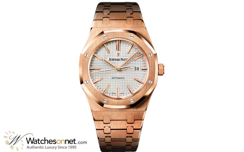 Audemars Piguet Royal Oak  Automatic Men's Watch, 18K Rose Gold, Silver Dial, 15400OR.OO.1220OR.02