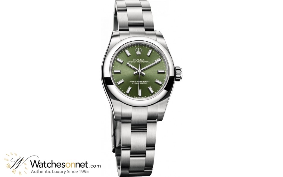 Rolex Oyster Perpetual 26  Automatic Women's Watch, Stainless Steel, Green Dial, 176200-GRN