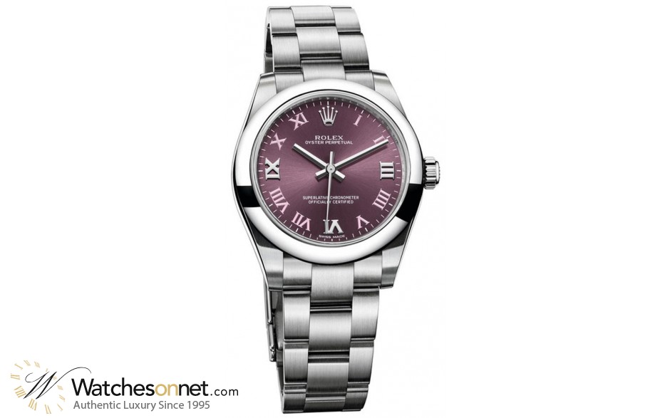 Rolex Oyster Perpetual 31  Automatic Women's Watch, Stainless Steel, Purple Dial, 177200-PRL