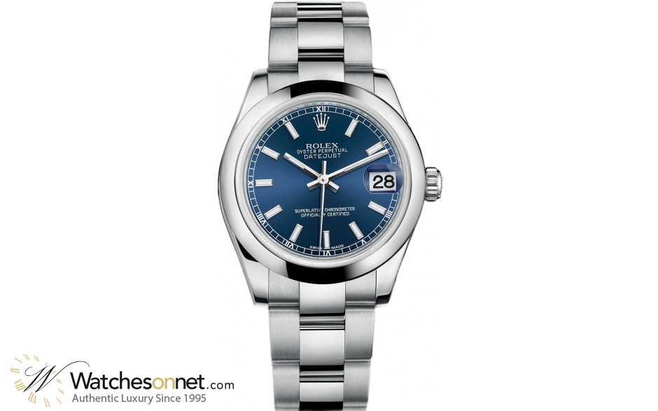 Rolex DateJust Lady 31  Automatic Women's Watch, Stainless Steel, Blue Dial, 178240-BLU-OYSTER