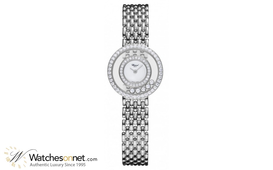 Chopard Happy Diamonds  Quartz Women's Watch, 18K White Gold, Silver Dial, 205691-1001