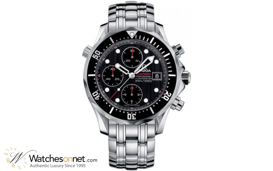 Omega Seamaster  Chronograph Automatic Men's Watch, Stainless Steel, Black Dial, 213.30.42.40.01.001