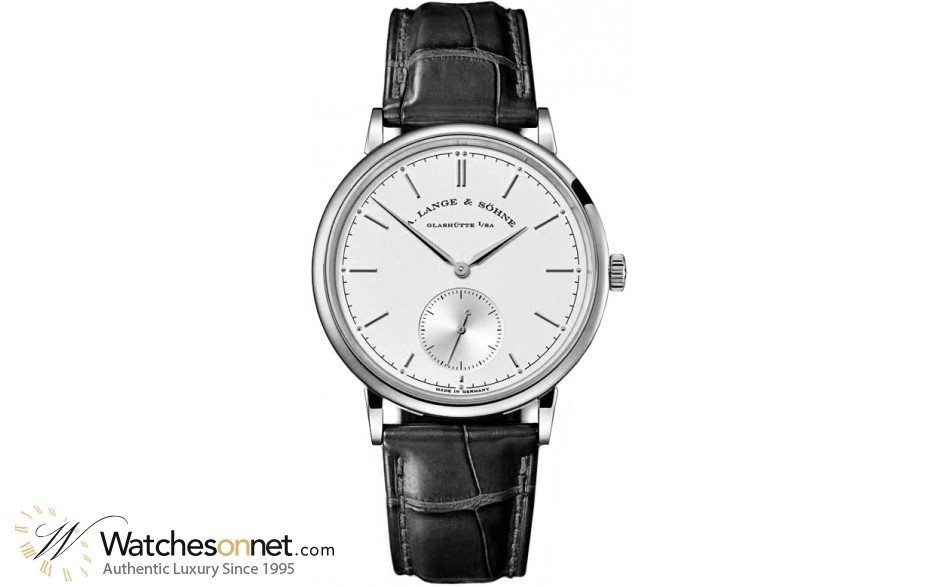 A. Lange & Sohne Saxonia  Manual Winding Men's Watch, 18K White Gold, Silver Dial, 216.026