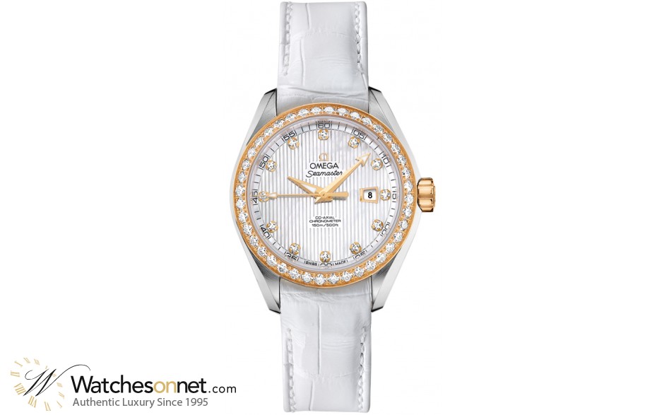 Omega Aqua Terra  Automatic Women's Watch, 18K Rose Gold, Mother Of Pearl & Diamonds Dial, 231.28.34.20.55.001