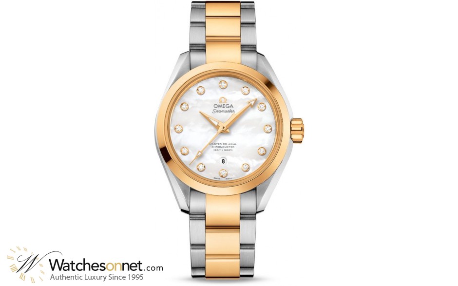 Omega Seamaster  Automatic Women's Watch, Steel & 18K Yellow Gold, Mother Of Pearl Dial, 231.20.34.20.55.002