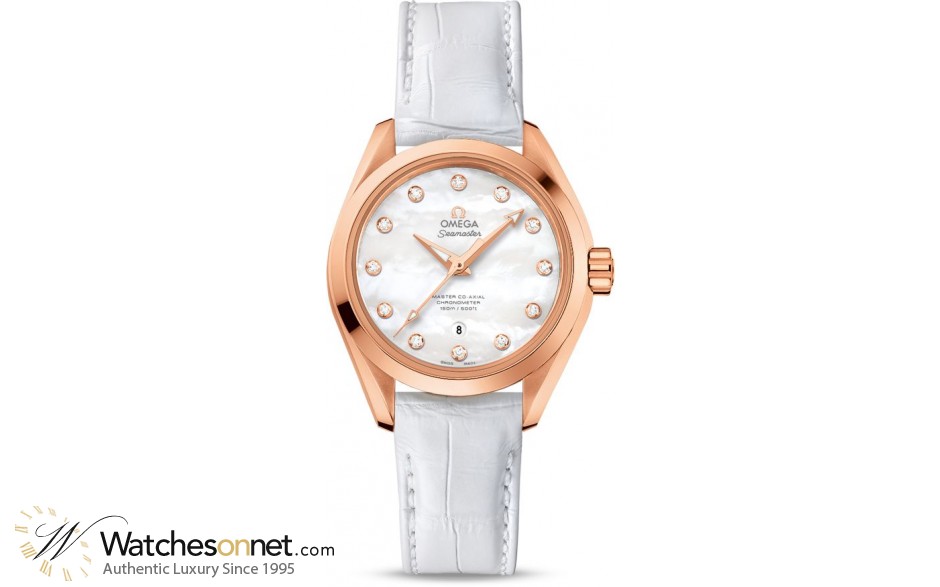 Omega Seamaster  Automatic Women's Watch, 18K Rose Gold, Mother Of Pearl Dial, 231.53.34.20.55.001