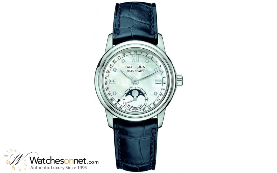 Blancpain Leman  Automatic Women's Watch, Stainless Steel, Mother Of Pearl & Diamonds Dial, 2360-1191A-55B