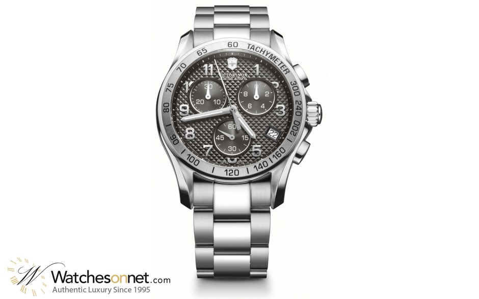 Victorinox Swiss Army Chrono Classic  Chronograph Quartz Men's Watch, Stainless Steel, Black Dial, 241405