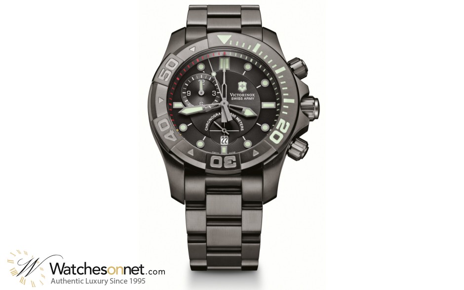 Victorinox Swiss Army Dive Master  Chronograph Quartz Men's Watch, PVD, Black Dial, 241424