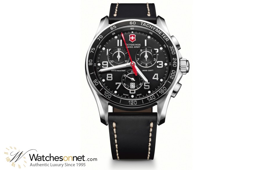 Victorinox Swiss Army Chrono Classic  Chronograph Quartz Men's Watch, Stainless Steel, Black Dial, 241444