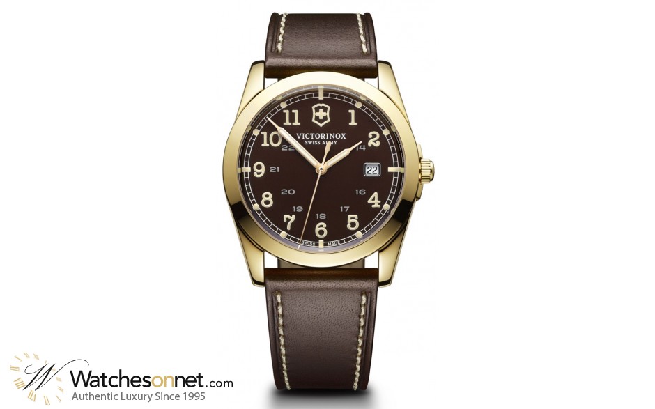 Victorinox Swiss Army Infantry  Quartz Men's Watch, Gold Tone, Brown Dial, 241645
