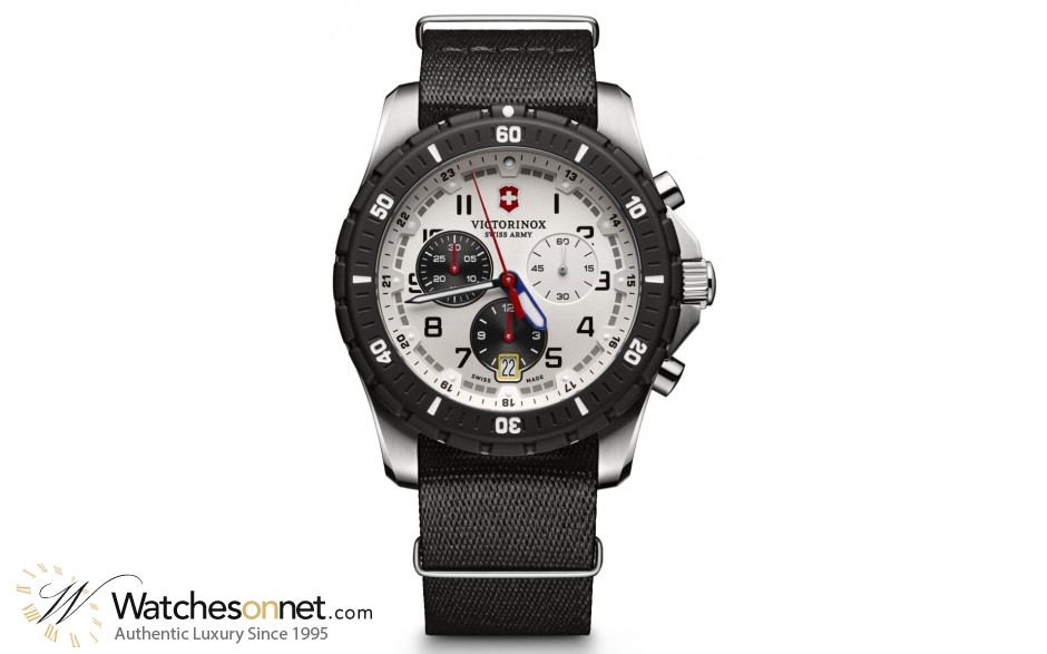 Victorinox Swiss Army Maverick  Chronograph Quartz Men's Watch, Stainless Steel, Silver Dial, 241680.1