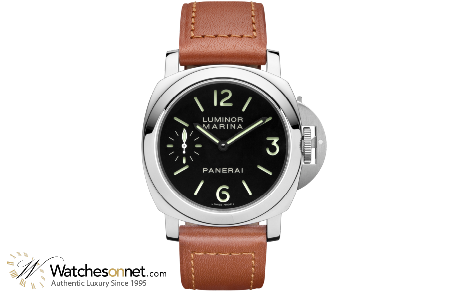 Panerai Luminor Marina  Automatic Certified Men's Watch, Stainless Steel, Black Dial, PAM00111